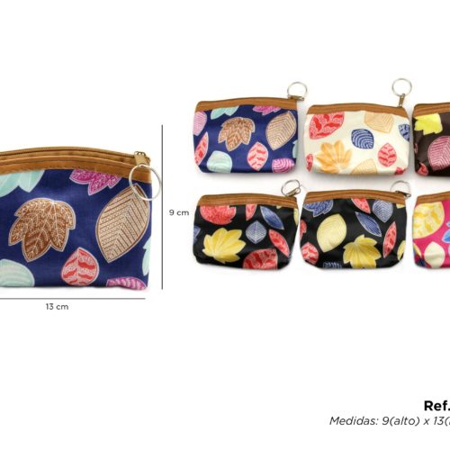 Monedero/Llavero Pequeño Hojas