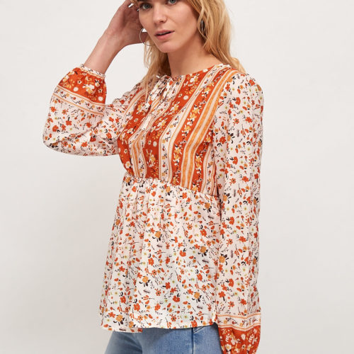 Blusa Naranja Manga Larga