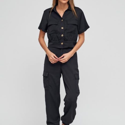 Camisa Botones Negra