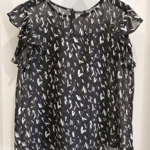 Blusa Negra Estampada