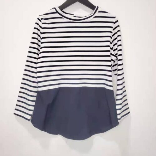 Camiseta Blanca Rayas con Volante