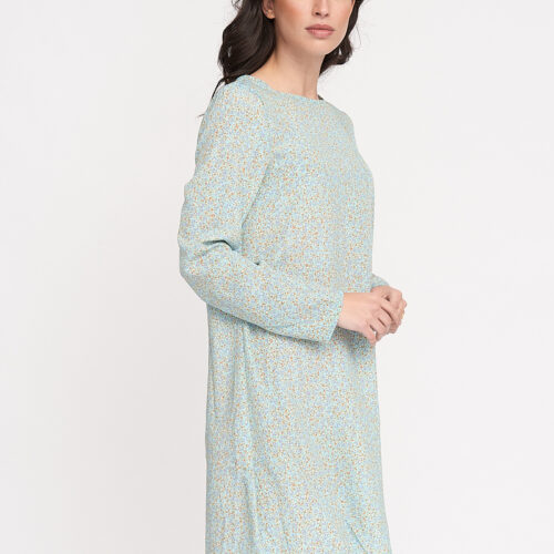 Vestido Corto Azul Claro con Estampado