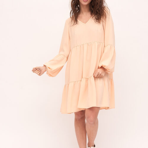 Vestido Corto Volante Apricot