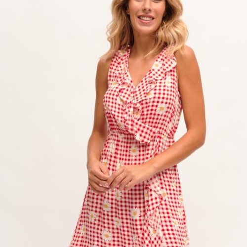 Vestido Vichy Rojo Margaritas