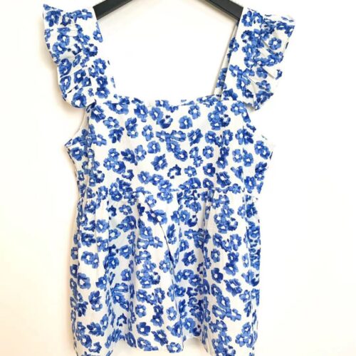 Top Tirante Azul Flores