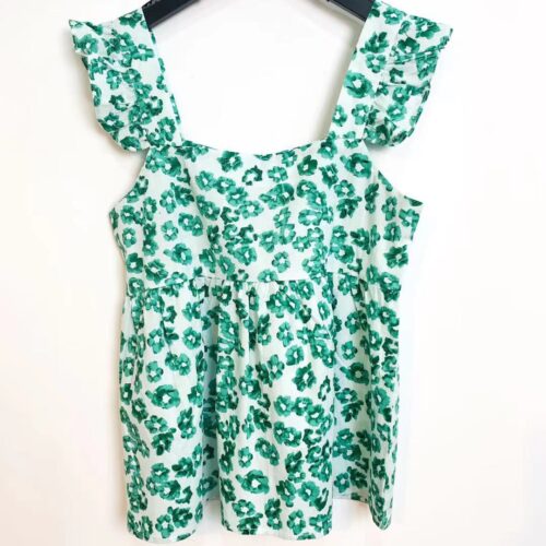Top Tirante Verde Flores