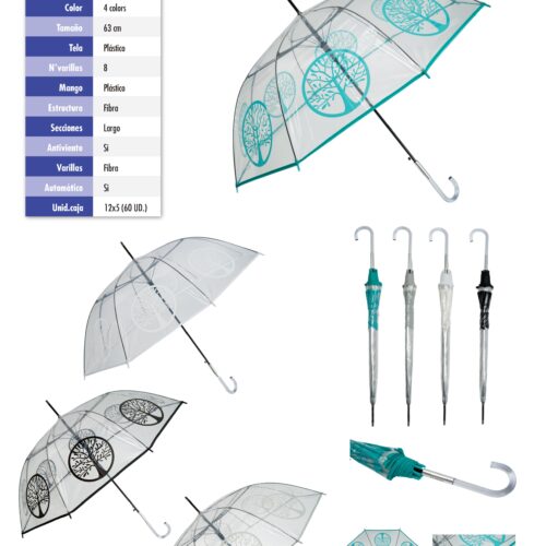 Paraguas Transparente Árbol de la vida