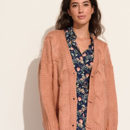 Chaqueta Rosa Con Botones