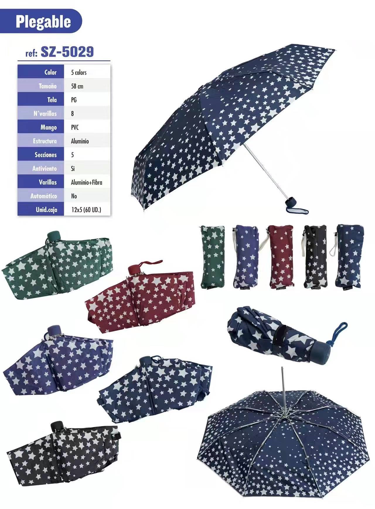 fertilizante Púrpura exhaustivo Paraguas Plegable Manual Estrellas Moda al Por Mayor