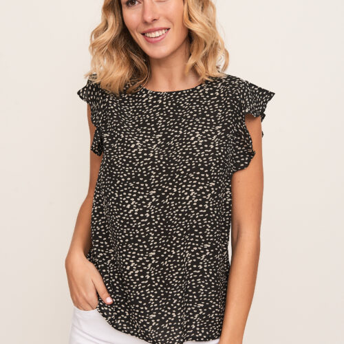 Blusa Negra Manchitas Blancas