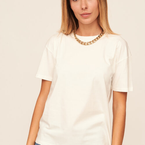 Camiseta Blanca Básica Cuello Redondo