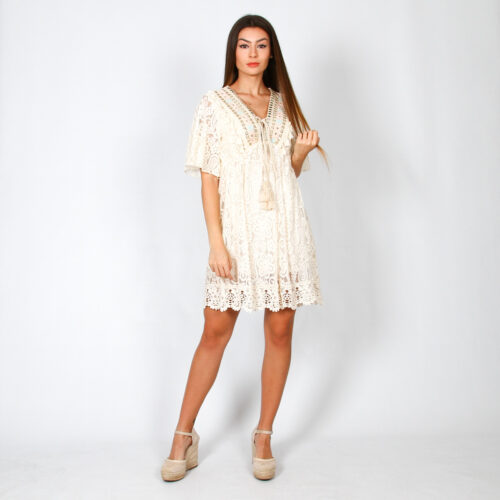 Vestido Adornos Dorados Ibicenco