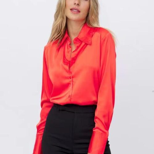 Camisa Rojo Satinada