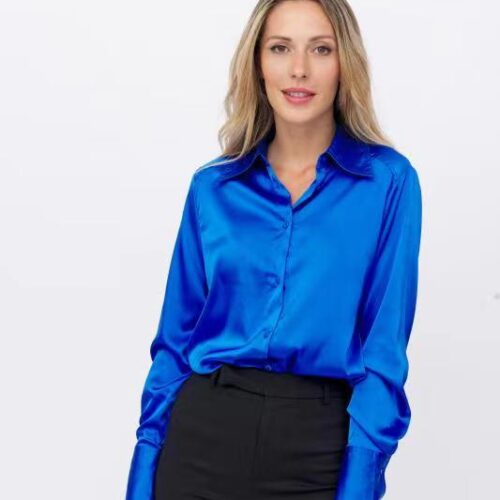 Camisa Azulón Satinada