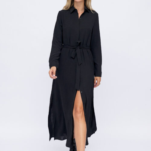 Vestido Largo Negro con Aberturas