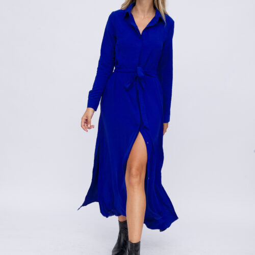 Vestido Largo Azulón con Aberturas