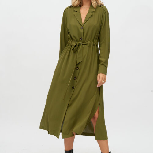 Vestido Verde Militar con Aberturas