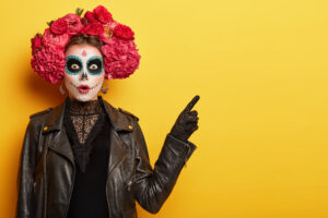 Catrina con Chaqueta de Cuero