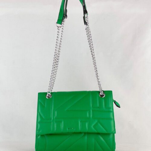 Bolso Solapa Cadena Plateada