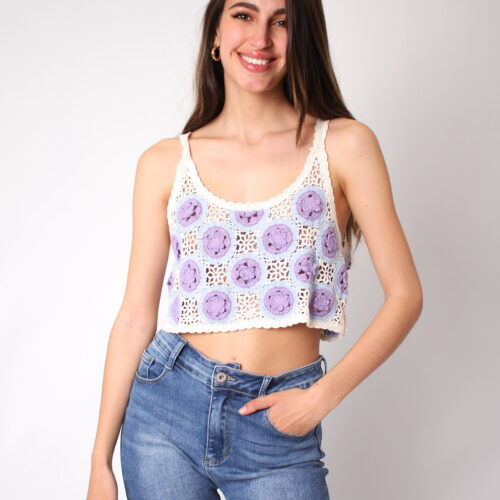 Top Crochet Morado