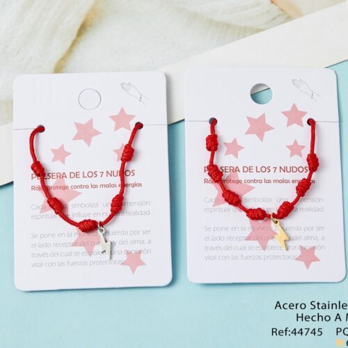 Pulsera Roja de 7 Nudos Rayo