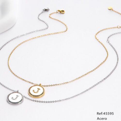 Collar Inicial Acero "J"