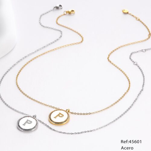 Collar Inicial Acero "P"