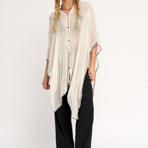 Poncho Tejido Red