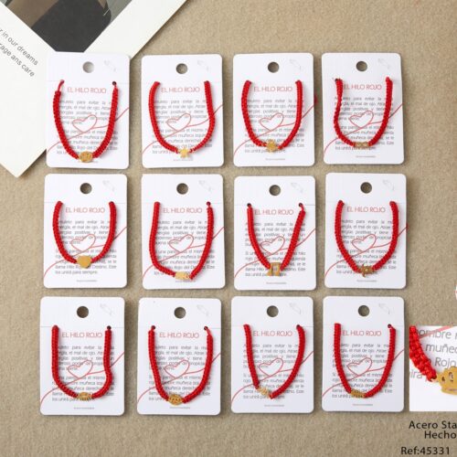 Pulsera Roja Colgante Variado