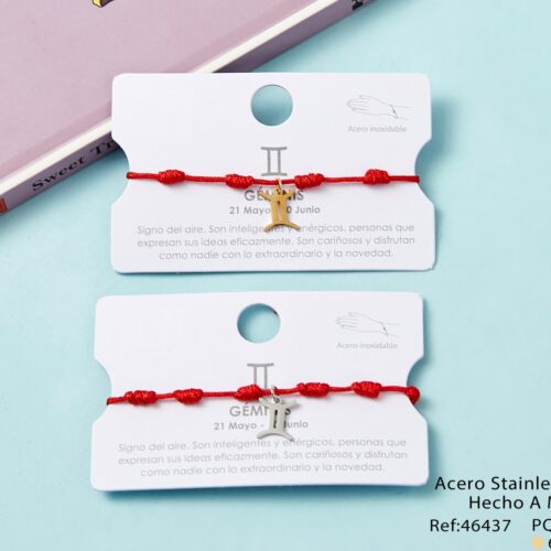 Pulsera Roja 7 Nudos Géminis