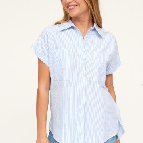 Camisa Líneas Blancas y Azules