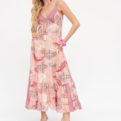 Vestido Seda Largo Estampado