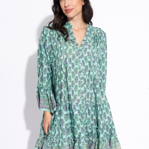 Vestido Corto Seda Estampado