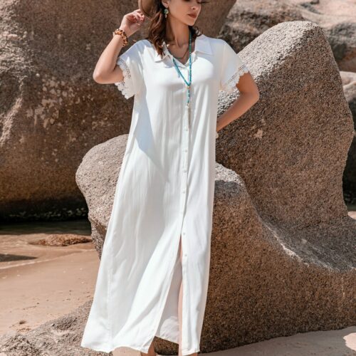 Vestido Largo Camisero Blanco