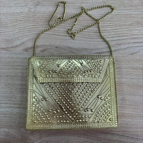 Bolso Rígido Cuadrado Oro