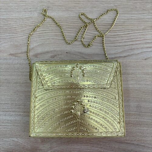 Bolso Rígido Cuadrado Oro