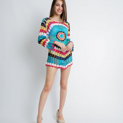 Vestido Corto Multicolor Ibicenco