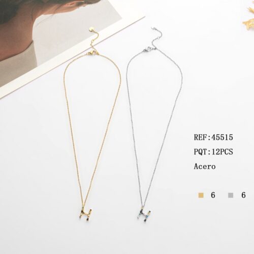 Collar Acero Inicial "H"