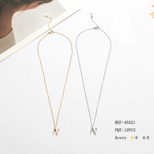 Collar Acero Inicial "N"