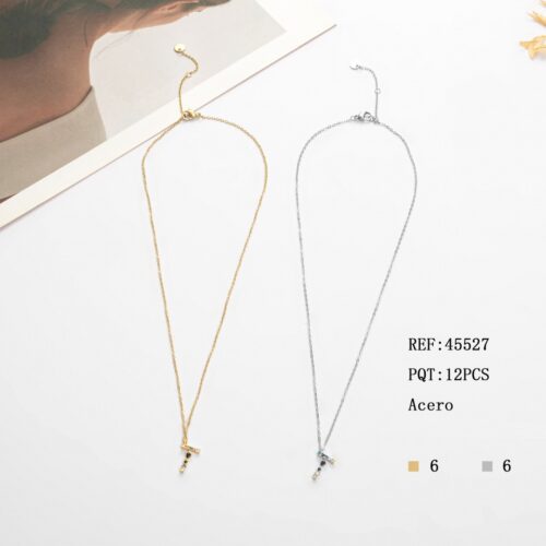 Collar Acero Inicial "T"