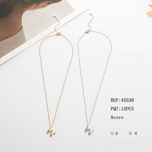 Collar Acero Inicial "W"