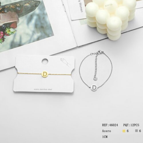 Pulsera Acero Inicial ¨D¨