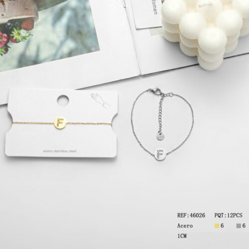Pulsera Acero Inicial ¨F¨