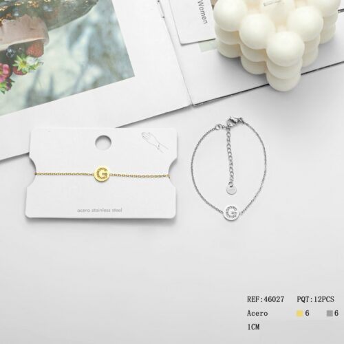 Pulsera Acero Inicial ¨G¨