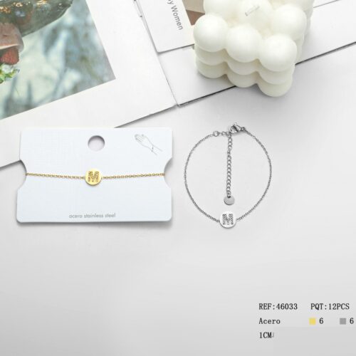 Pulsera Acero Inicial ¨M¨