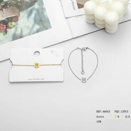 Pulsera Acero Inicial ¨W¨