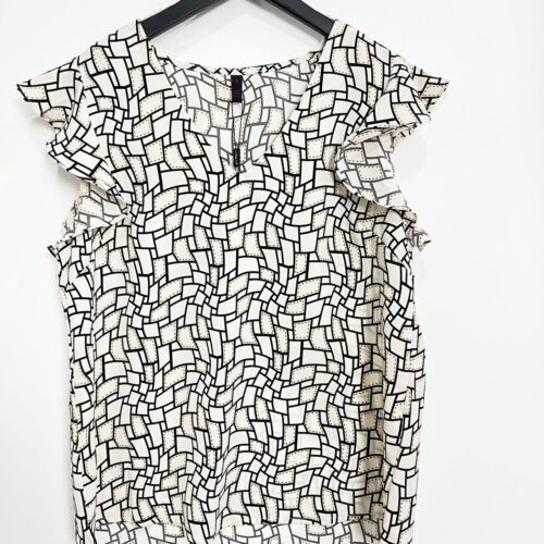 Blusa Blanca Volantes Mangas Estampado