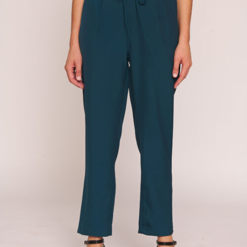 Pantalón Color Petróleo con Cintura de Cordón