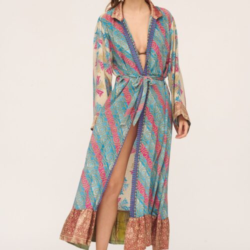 Kimono Seda Estampado Zari