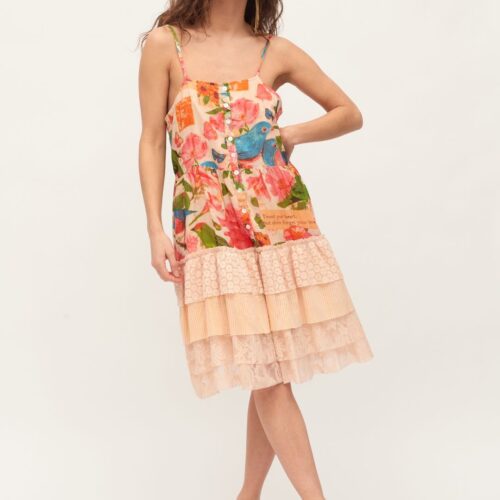 Vestido Estampado Flores con Volante